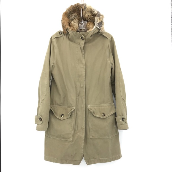 Theory Ashla Rabbit Fur Lined Coat 